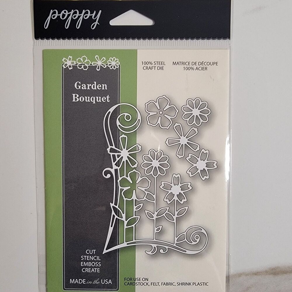 Poppy GARDEN BOUQUET Steel Craft Die Style #1188 NEW